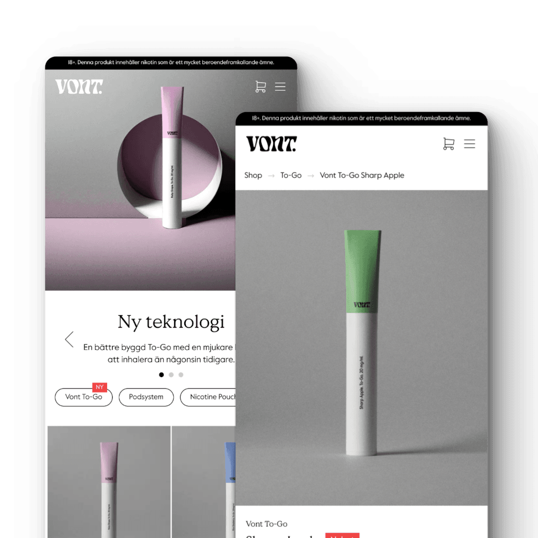 vont website mockup